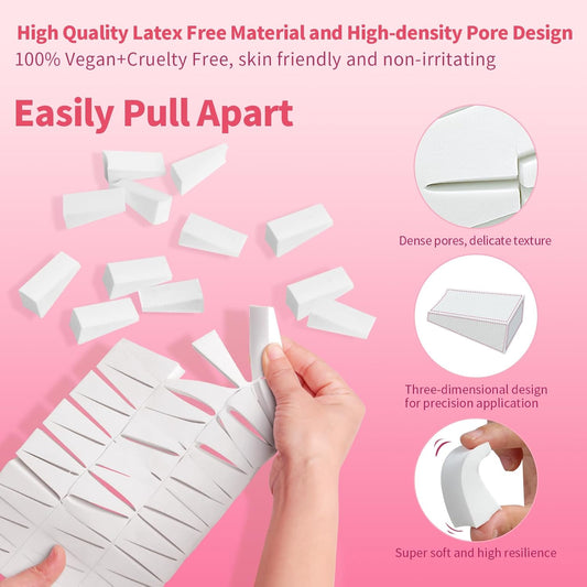324 Pcs New Makeup Sponges Wedges for Face Foundation, Latex-Free Triangle Cosmetic Make Up Sponge for Flawless Application and Blending, Beauty Blender for All Skin Types with Six Pouches