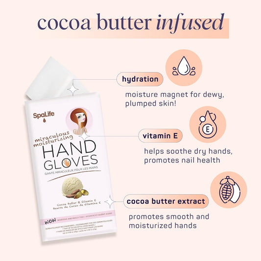 SpaLife Moisturizing Hand Gloves and Foot Sockies Bundle - 4 Hand Gloves & 4 Foot Sockies Set for Hydrating Dry, Cracked Hands and Feet - Repairing Skincare Mini Gift Set