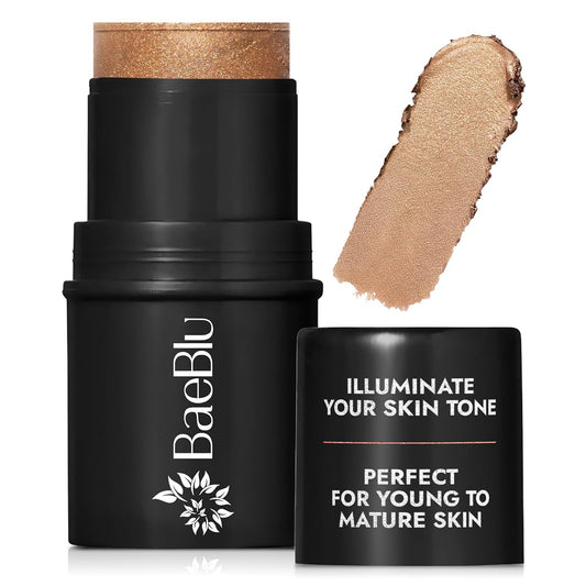 Organic Blush Tube, Brandy - 100% Natural Vegan Cream Blush Sticks, Multi-Use Bronzer, & Highlighter for Lips, Cheeks & Eyes, Buildable Shimmer, Gluten-Free, Paraben-Free, Made in USA