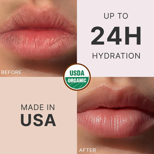 USDA Organic Lip Balm - USA Made with Natural Ingredients, Beeswax Vanilla Chapstick for Dry Lips, Gifts for Women, Birthday Gifts for Her & Him, Hydrating Lip Balm Beauty Gifts, Natural Chapstick