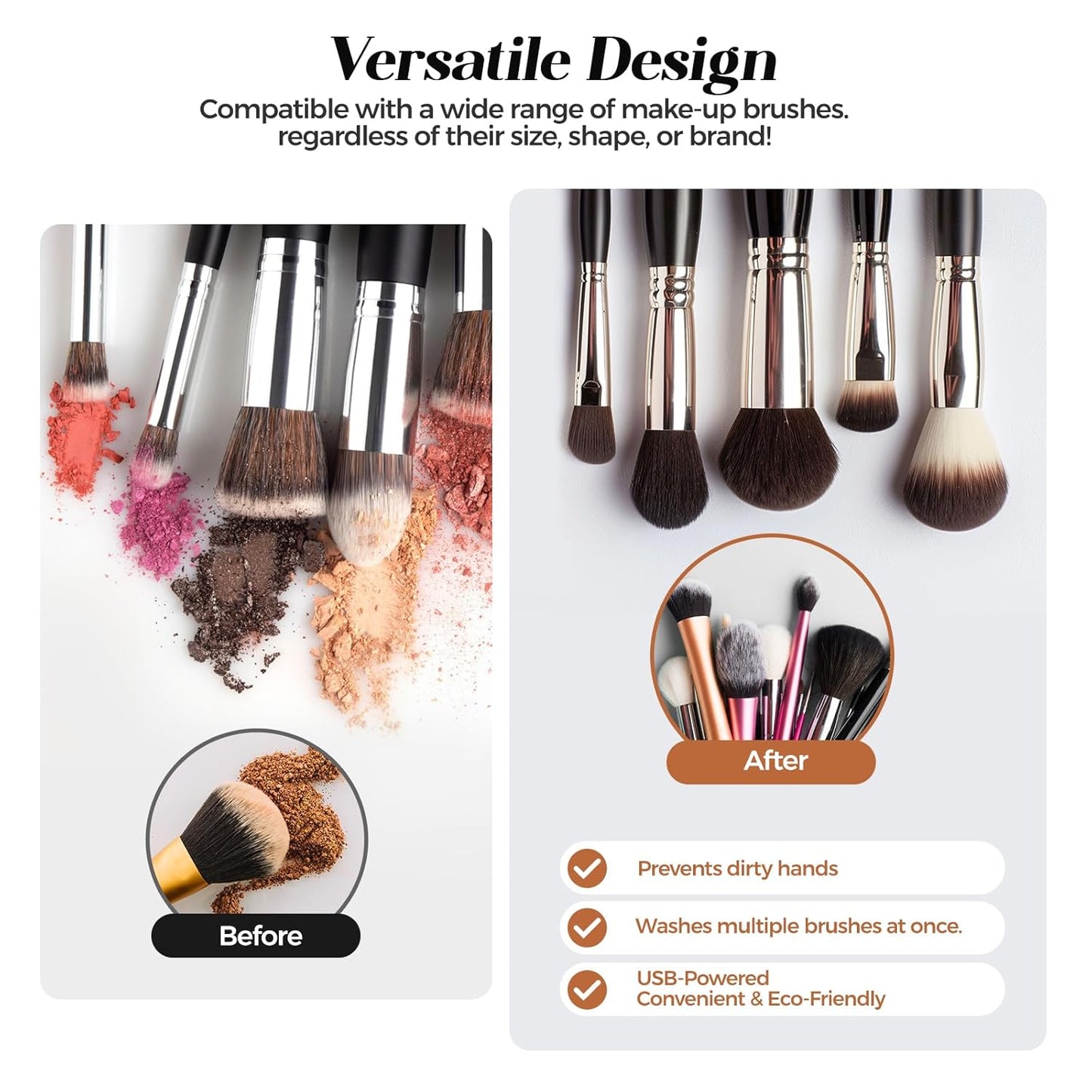 Electric Makeup Brush Cleaner and Dryer – Fast, Automatic Deep Cleaning Machine for All Brush Sizes, USB Rechargeable, Portable for Home & Travel