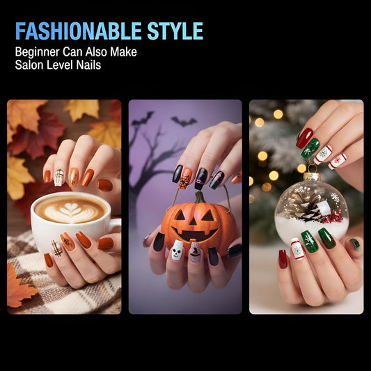 TOMICCA Medium Coffin Nail Tips, 240Pcs Half Matte Nail Tips, 15 Sizes Nail Extension Tips Set, Full Cover Pre Shaped Fake Nails for Beginner and Professional DIY Nail Salon