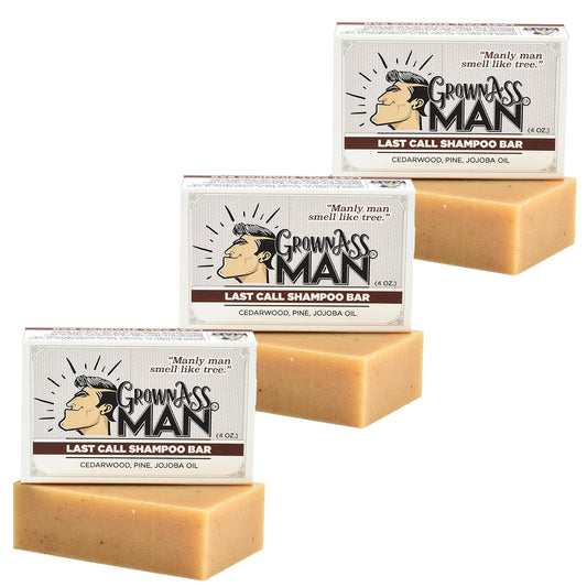 Solid Shampoo Bar Rich Lather 3 in 1: Hair, Beard & Body Wash - Plastic Free & Eco-Friendly, Natural & Organic Clean for All Hair Types, 4oz Bar (Last Call, 3-Pack)