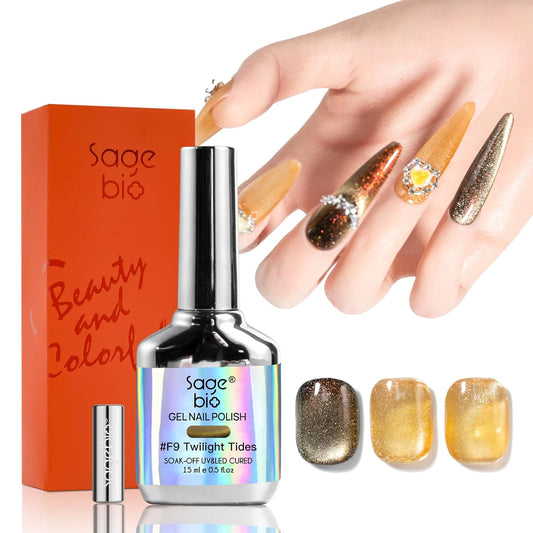 Cat Eye Gel Nail Polish, 15ml Magnetic Gel, High-Gloss Finish, Long-Lasting, DIY Manicure Kit with Magnet Stick, Stunning 3D Magnetic Effect, 06