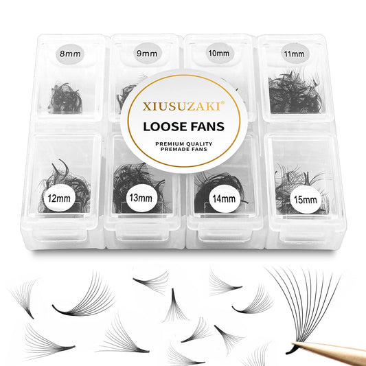 Premade Fans Eyelash Extensions 600 Fans 20D Volume Lash Extensions 0.07 Thickness Eyelash Extension D Curl Premade Lash Fans Mix 8-15mm Fluffy Soft Handmade Loose Fan(600Fans-20D-0.07-D,8-15mm)