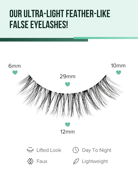 Natural Lashes Cat Eye False Eyelashes Wispy Eye Lashes Wispies Eyelashes C Curl Fake Eyelashes Natural Look Clear Band Lashes