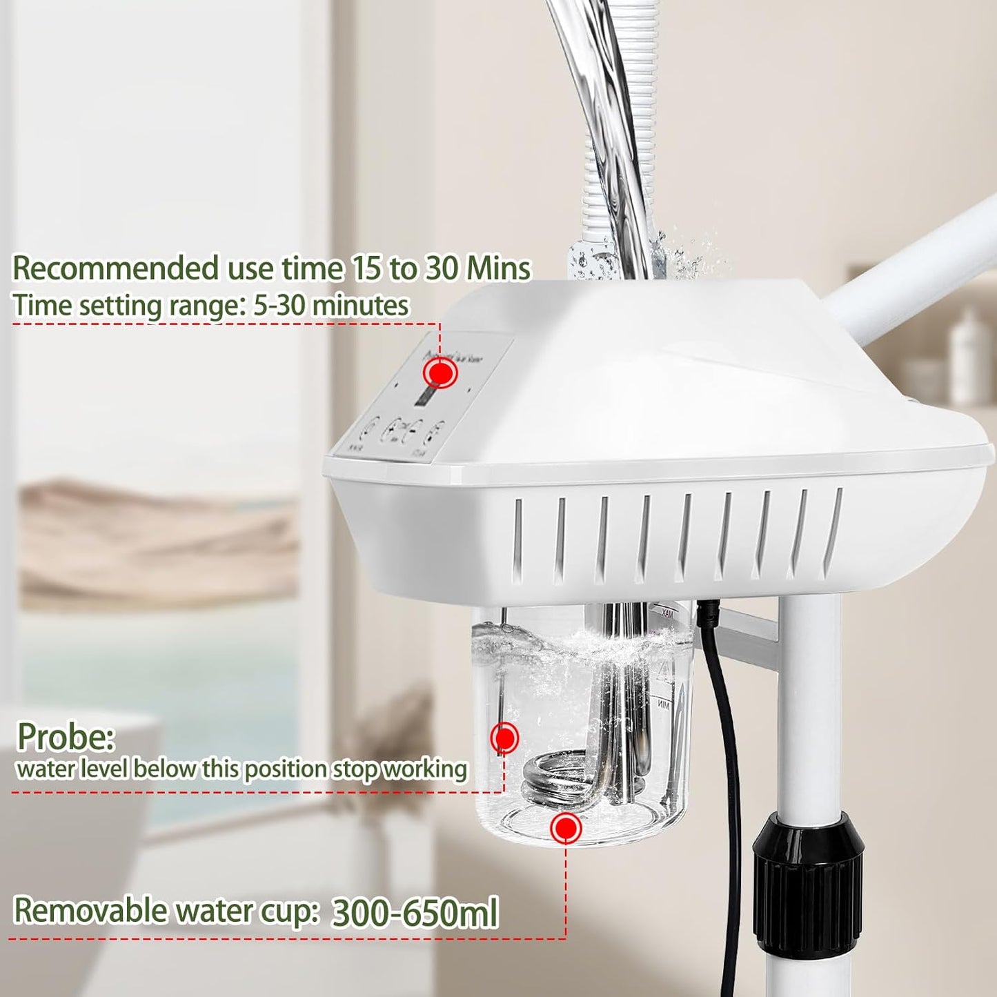 Professional Facial Steamer for Deep Hydration,2in1 Ozone Face Steamer with 5X Magnifying Lamp,Suitable for Home Use or Beauty Spa Deep Cleansing and Hydration