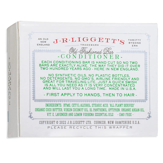 J·R·LIGGETT'S Conditioner Bar - Original Formula, All Natural Hair Conditioner with Coconut Oil & Cocoa Butter - Sulfate Free, Gmo Free, Plant-Based Ingredients for Soft & Smooth Hair, 1.75oz - 3 Pack