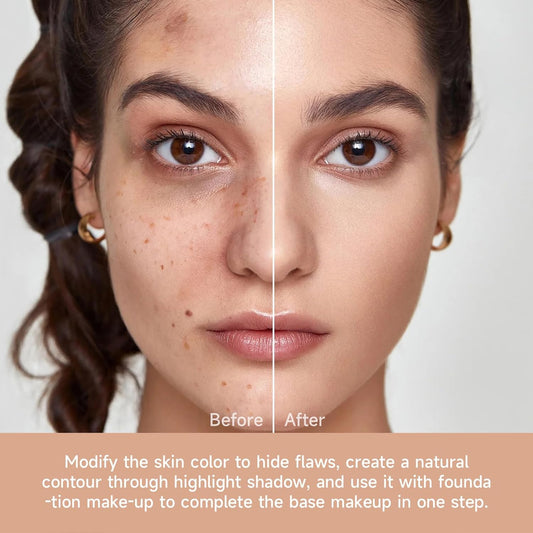 Professional Makeup Cream Contour Palette, Joyeee 10 Colours Concearler Full Coverage & Makeup Brush Set Contour Concearler Palette Contouring Face Make Up Gift for Women Girls