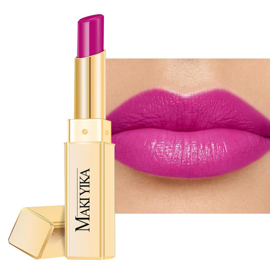 MAKI YIKA Moisture Purple Lipstick for Women Hydrate Lip Gloss for Dry Cracked Lips Weightless Glossy Lip Color Juicy Finish,MA068 Rose Love