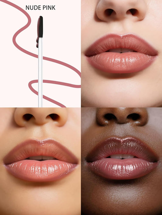 Lip Stain Peel Off Lip Liner Stain with Tweezer, Long Lasting Matte Lip Tint Tattoo, Highly Pigmented Color Lip Makeup, Waterproof Lipstick, Transfer-proof Lipstain for Women, Nude Pink
