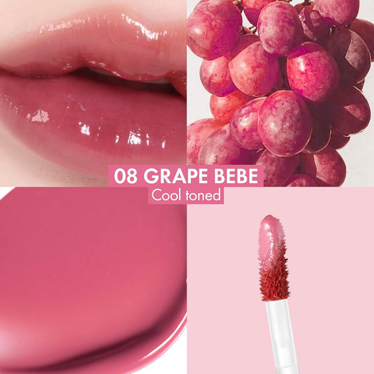 Amuse SEOUL BEBE TINT - 08 GRAPE BEBE | 24-hour Long-lasting Lip Stain, Plumping, Hydrating, Moisturizing, No Peel Off, Lip Care, Treatment, Non Sticky, Korean Lip Tint for Dry Lips