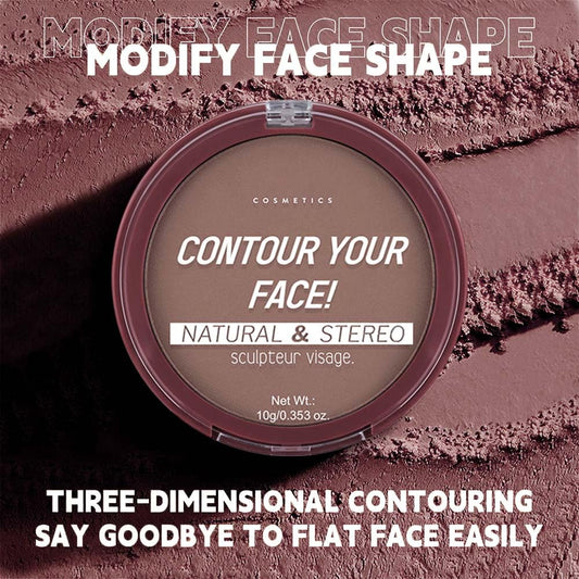 Natural Matte Dark Brown Cream Contour Palette – Lightweight, Blendable Monochrome Powder, Base for All Skin Tones, Face Makeup for Women & Men, Vegan, Cruelty-Free, Paleta de Contorno en Crema Mate