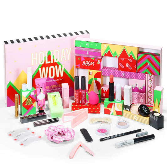 All-in-one Holiday Make up Gift Set | Makeup Kit for Women Full Kit Essential Starter Bundle Include Eyeshadow Palette Lipstick Blush Foundation Concealer Face Powder Mascara Lipgloss Brush