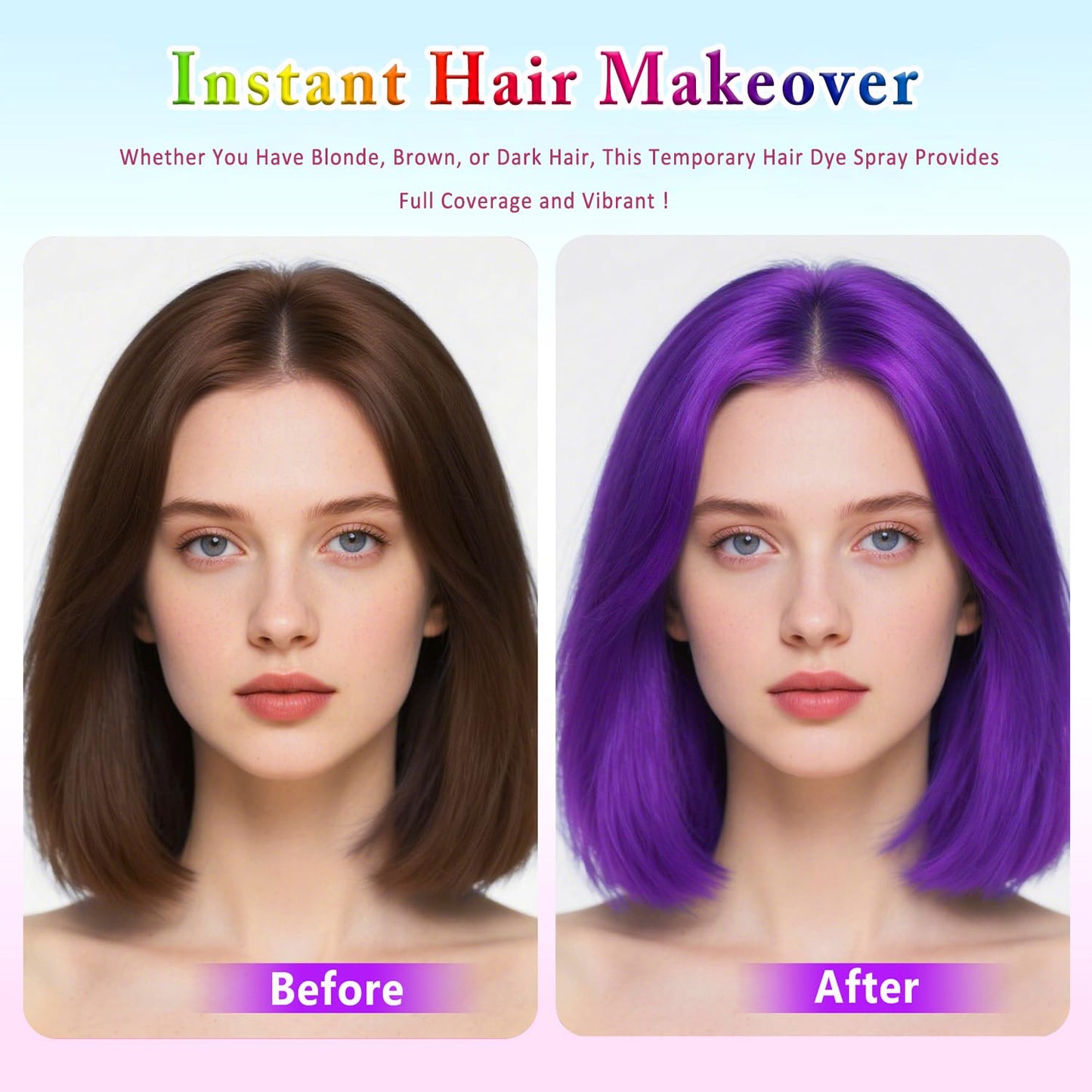 Purple Hair Spray, Temporary Hair Dye Spray For Kids Women,Washable Hair Color Wax, Non-Sticky Hair Coloring Pomades for Cosplay Party, Halloween DIY Crazy Hair Day (Purple)