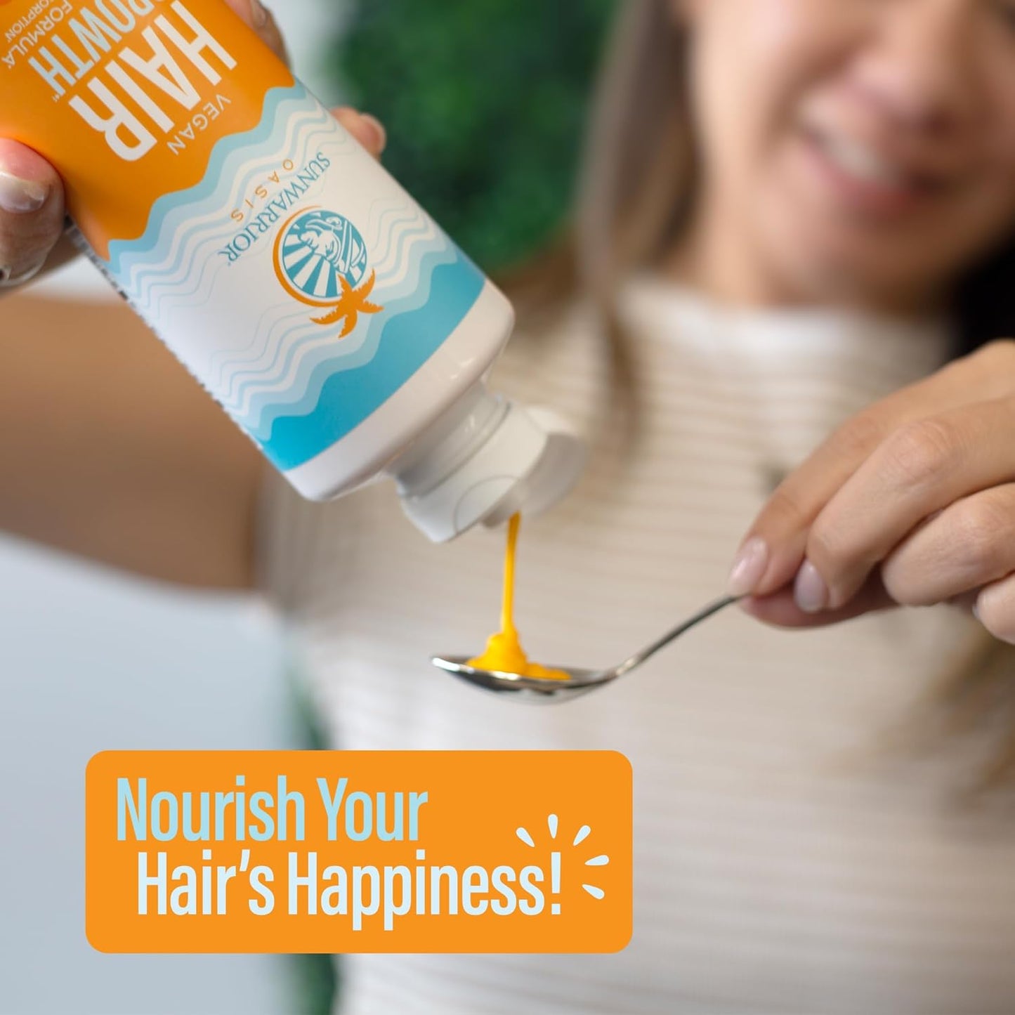 Hair Growth Liquid Rosemary Oil with Biotin & Omega 3 Curcumin, Hyaluronic Acid Tocopherol, Reduce Shedding Promote Hair Growth Improve Hair Density Scalp Hydration Citrus Flavor 15.2 fl oz Sunwarrior