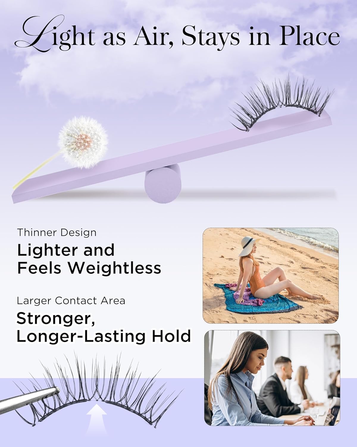 BEYELIAN Magnetic Eyelashes with Applicator Kit, Reusable Natural Look 3D Lashes, No Glue Needed Soft Magnetic Lashes for Eye Makeup (Lightweight & Comfortable)