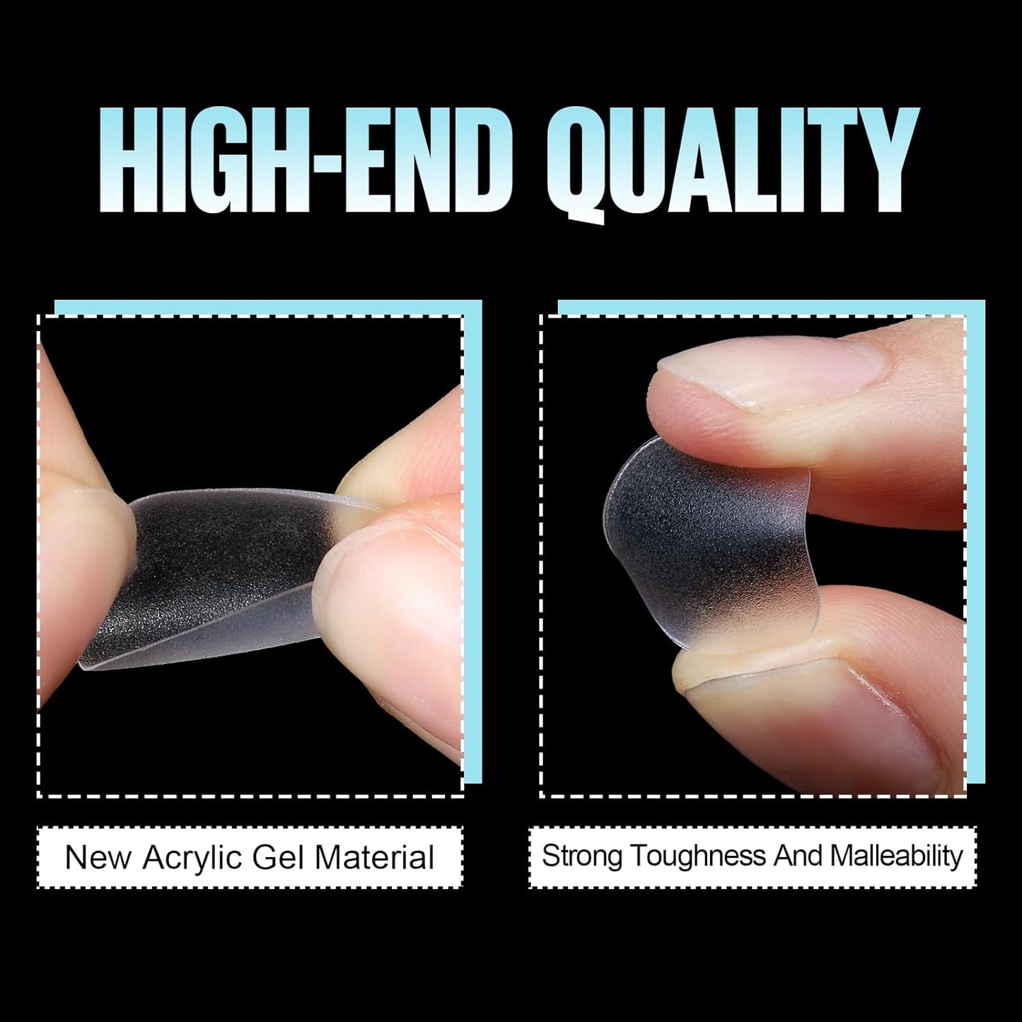 TOMICCA Extra Short Round Nail Tips, Double Sided Matte Gel Full Cover Nail Tips No Filed, Acrylic Fake False Nail Tips for DIY Press On Nails 360PCS 15 Sizes