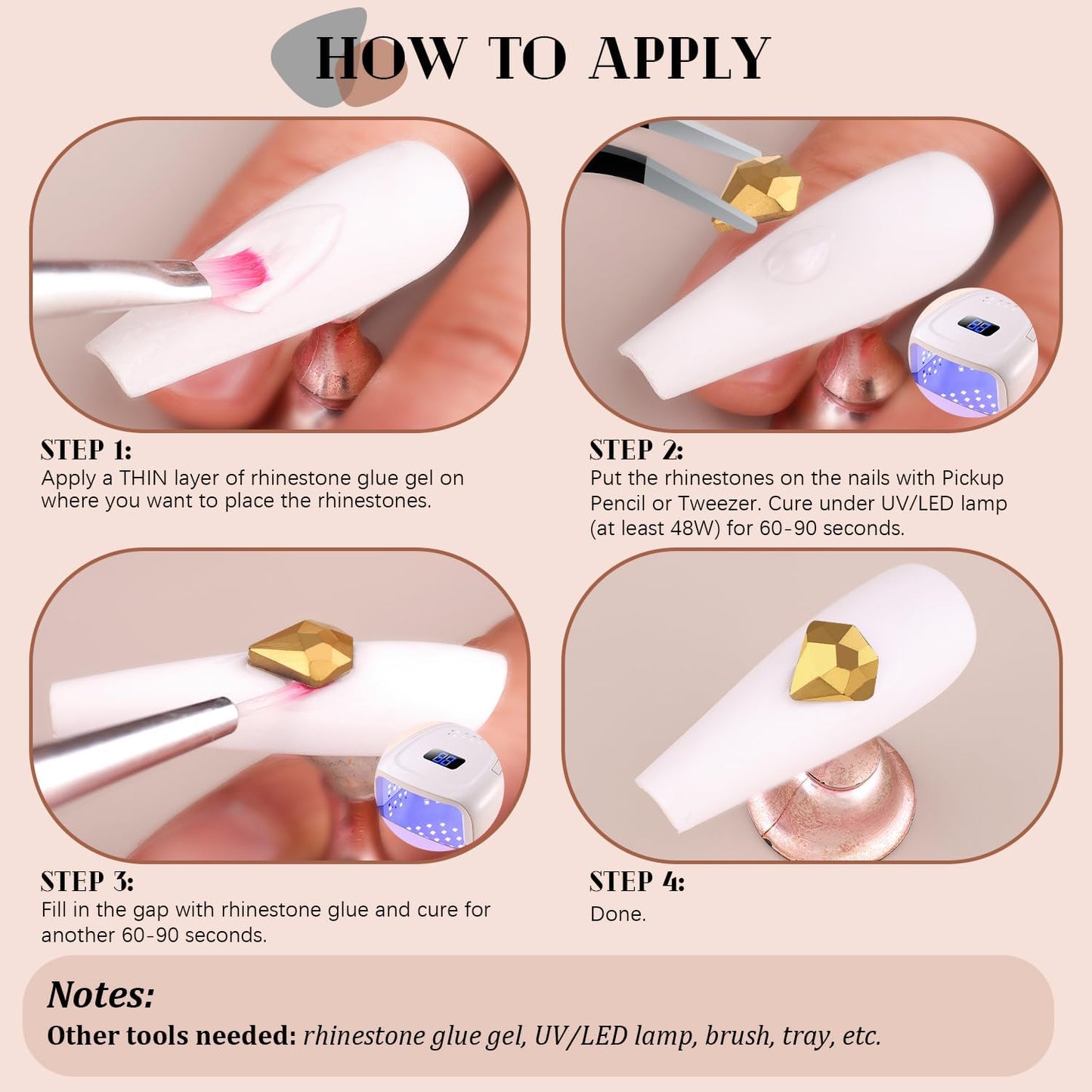 2680Pcs Mineral Gold Glass Nail Rhinestones 120Pcs Multi Shapes Flatback Nail Gems + 2560Pcs 1.5-4mm Round Crystal, Manicure Nail Charms Diamond Gemstones for Acrylic Nails Decoration