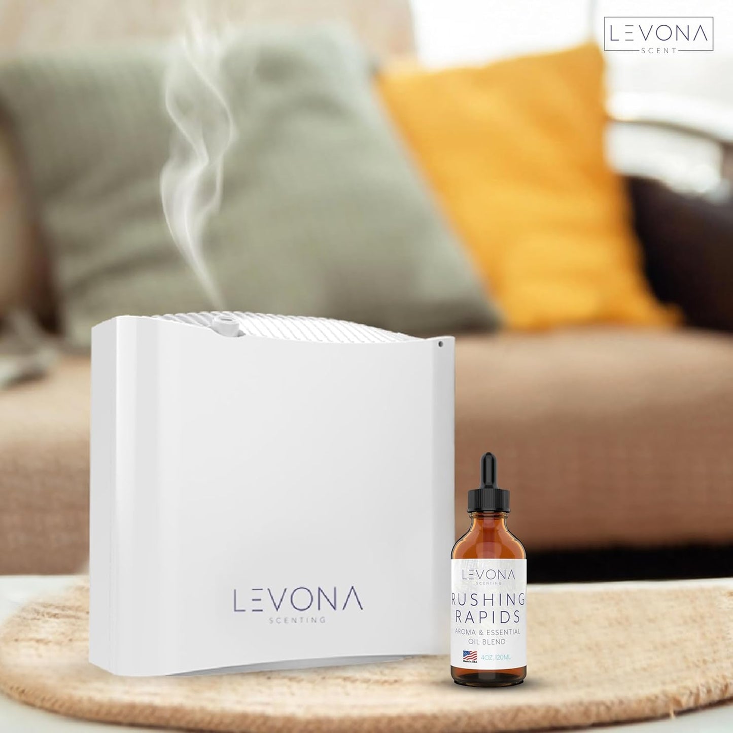 Levona Scent Essential Oils - Scents for Home, Hotel & Office Use - Perfect for Home Diffuser & Humidifiers - Aroma Fragrance Oil, Ideal for Massage, Relaxation, and Spa - Rushing Rapids, 120ml