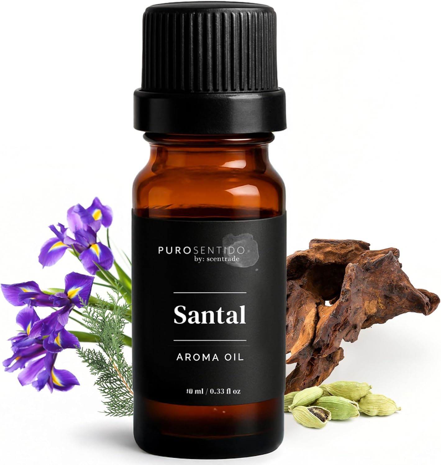 PuroSentido Santal Aroma Oil (10 ml) - Luxury Essential & Fragrance Oil for Diffusers and Humidifiers, Sandalwood, Violet & Amber Home & Hotel Scent