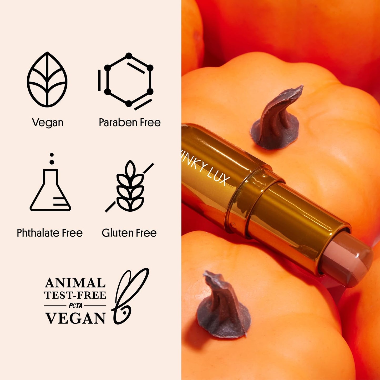 Winky Lux Pumpkin Spice Latte Tri-Color Tinted Lip Balm – Hydrating Balm, Sheer Pink Tint, Lip Care with Jojoba Oil & Vitamin E, Moisturizes & Softens Dry Lips, Buttery Soft with Pumpkin Spice Scent