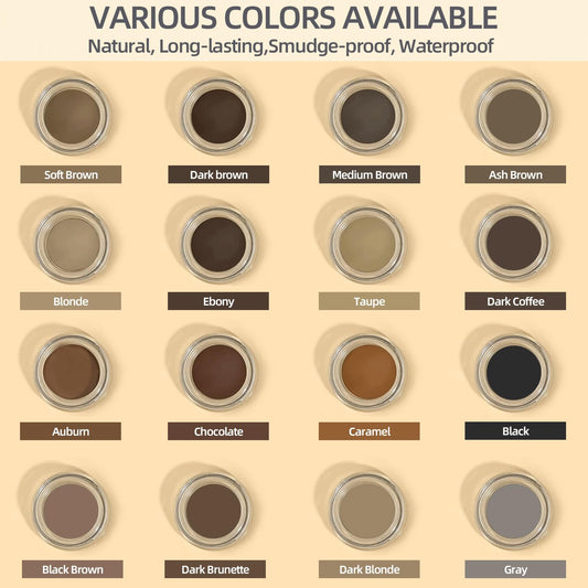Eyebrow Pomade - Waterproof Brow Pomade for Long-lasting Results,Smudge Proof and Sweat Resistant Formula,Natural Eyebrow Makeup for All Skin Types and Tones - Medium Brown