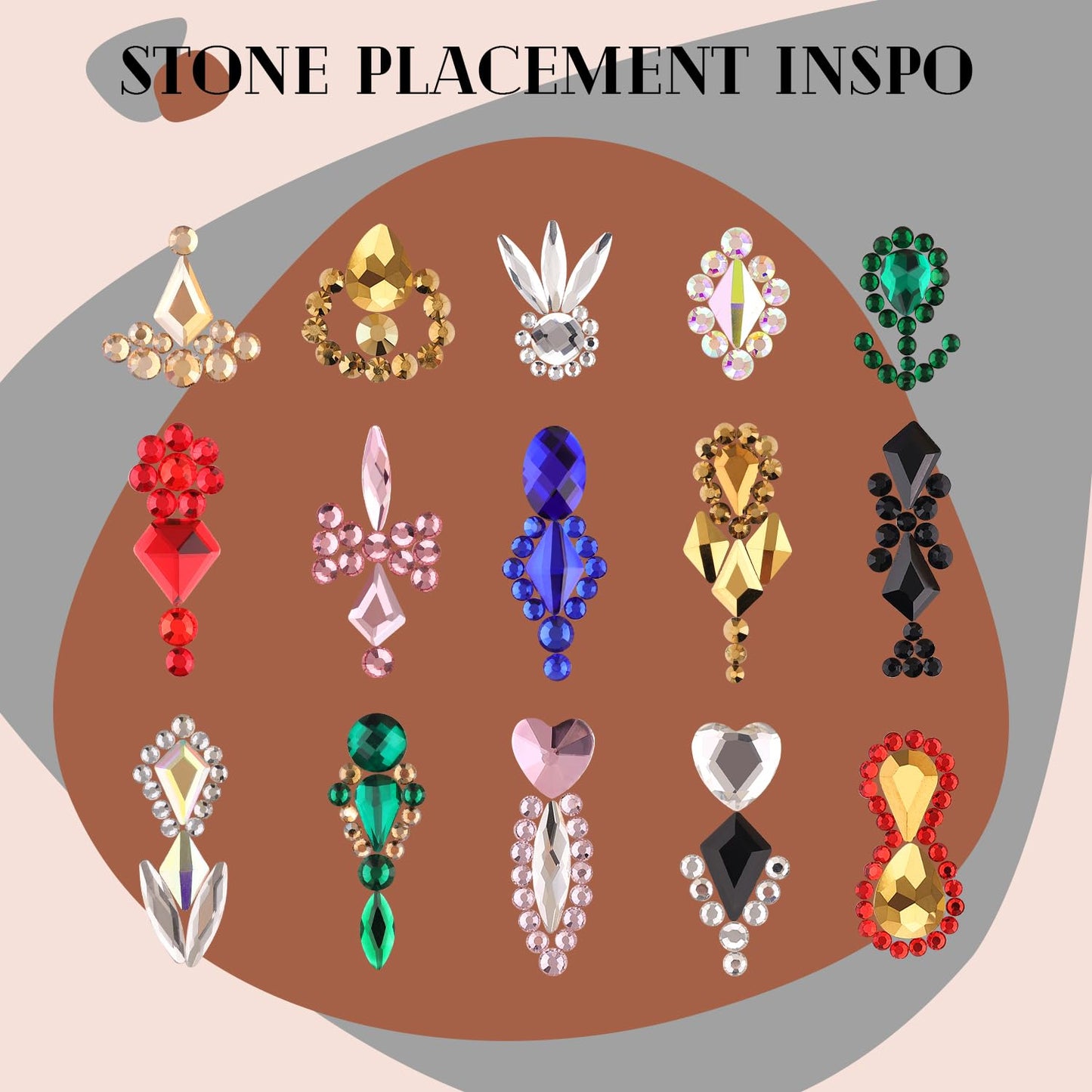 1680Pcs AB Glass Nail Rhinestones 180Pcs Multi Shapes Flatback Nail Gems + 1500Pcs 1.5-4mm Round Crystal with Rhinestones Glue Gel, Manicure Nail Charms Diamond Gemstones for Nail Art