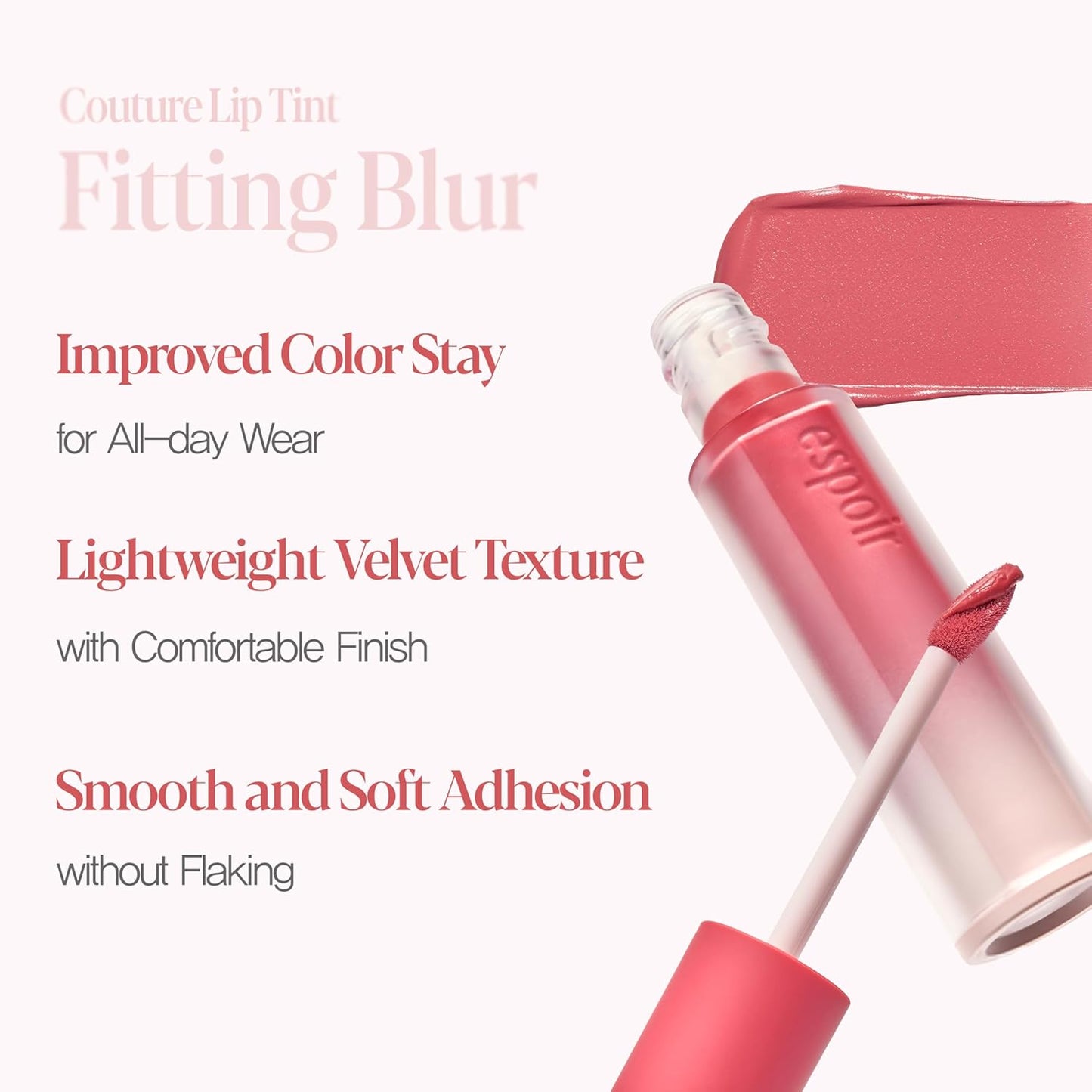 Espoir Couture Lip Tint Fitting Blur #4 Prim Nude 0.14oz | Soft and Creamy Color for Blurry Lip Look | Smudge-Proof Fixing Lip Stain | Lightweight and Comfortable Matte Finish