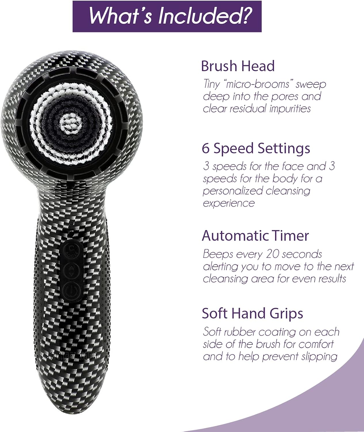 Michael Todd Beauty - Soniclear Elite - Facial Cleansing Brush System - 6-Speeds - Face Cleansing Brush & Exfoliating Body Scrubber