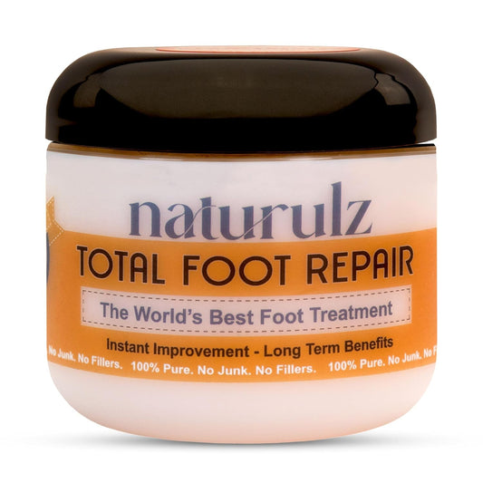 Naturulz Total Foot Repair 4oz – No Junk Foot Cream for Dry, Rough Skin & Cracked Heels, Lightweight & Compact Moisturizer for Feet, Knees, Elbows & Hands, Softens, Repairs & Smooths Cracked Skin