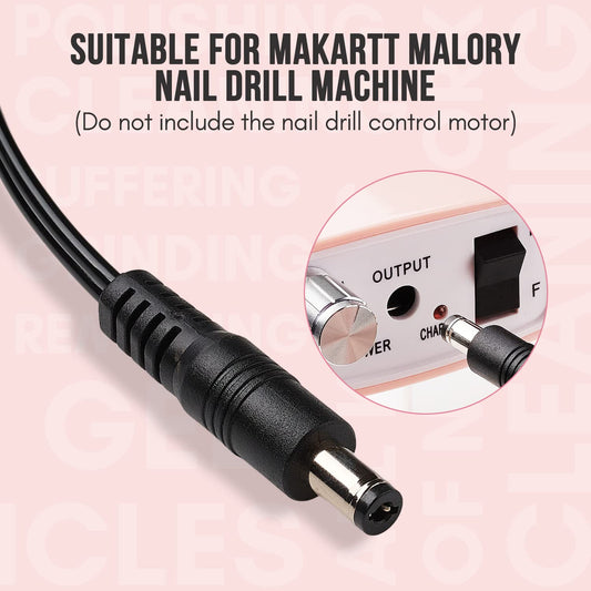 Makartt Nail Drill Handpiece for Malory, 30000RPM Rechargeable Electric File Machine Replacement for Manicure Art Tool, Professional Gel Polish Acrylic Powder Remover