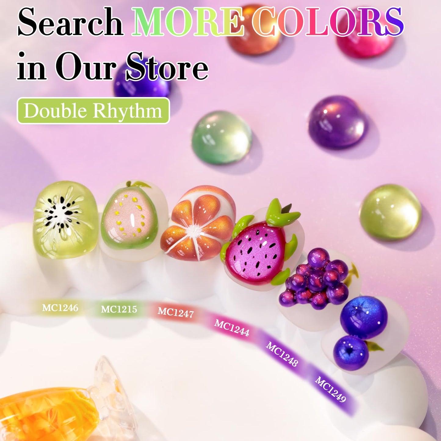 Double Rhythm 15ML Ice Glass Cat Eye Gel Polish with Magnet Holographic Glitter Shimmer Translucent Sheer Color Salon Soak Off Magnetic Nail at Home (Green Gold-MC1246)