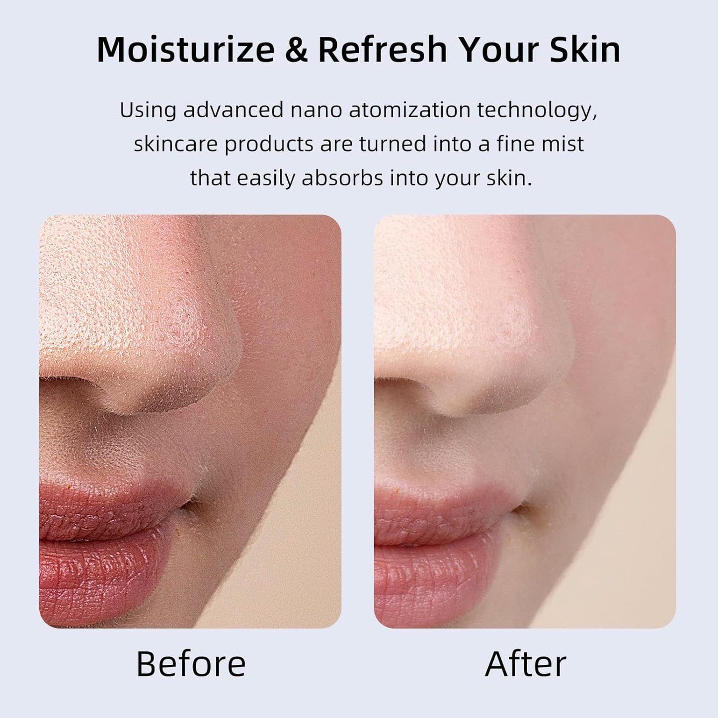 Microtree Nano Facial Steamer - Rechargeable & Portable High Pressure Face Oxygen Sprayer Machine, 0.3mm Nozzle Micro Mist Skin Hydrator, Essential Water Infusion Facial Spa Treatment, White