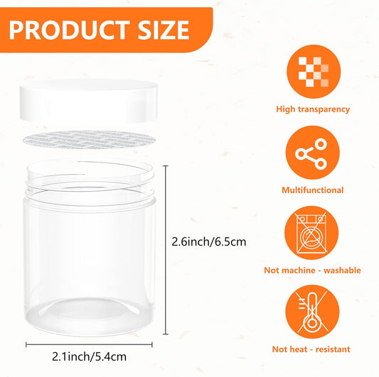 84PCS 4oz/125ml Plastic Jars with Screw On White Lids Seal Stickers Bottle Lid,Clear Container for Storing Dry Food,Spice,Lotion, Cosmetic, Slime, Honey Jam, Cream, Butter