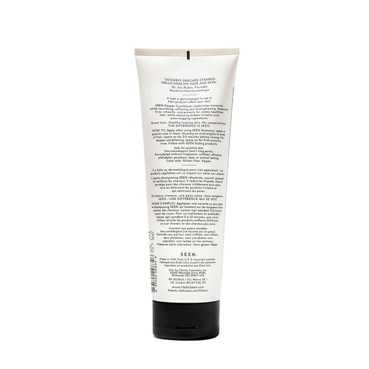 SEEN Deeper Conditioner, Fragrance Free - Non-Comedogenic & Sulfate-Free Hair Conditioner- Dermatologist-Developed - Safe for Sensitive, Eczema & Acne Prone Skin