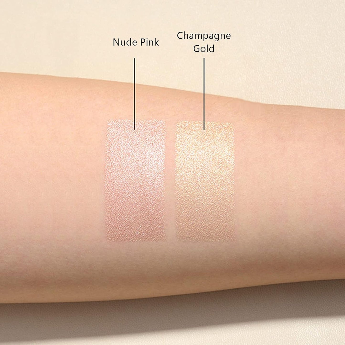 Face Highlighter Makeup Palette Kit, Shimmer Glitter Highlight Contouring Palette Natural Nude Shiny Contour Highlight Makeup Illuminator Highlighter Concealer Palette with brush (Champagne Gold)