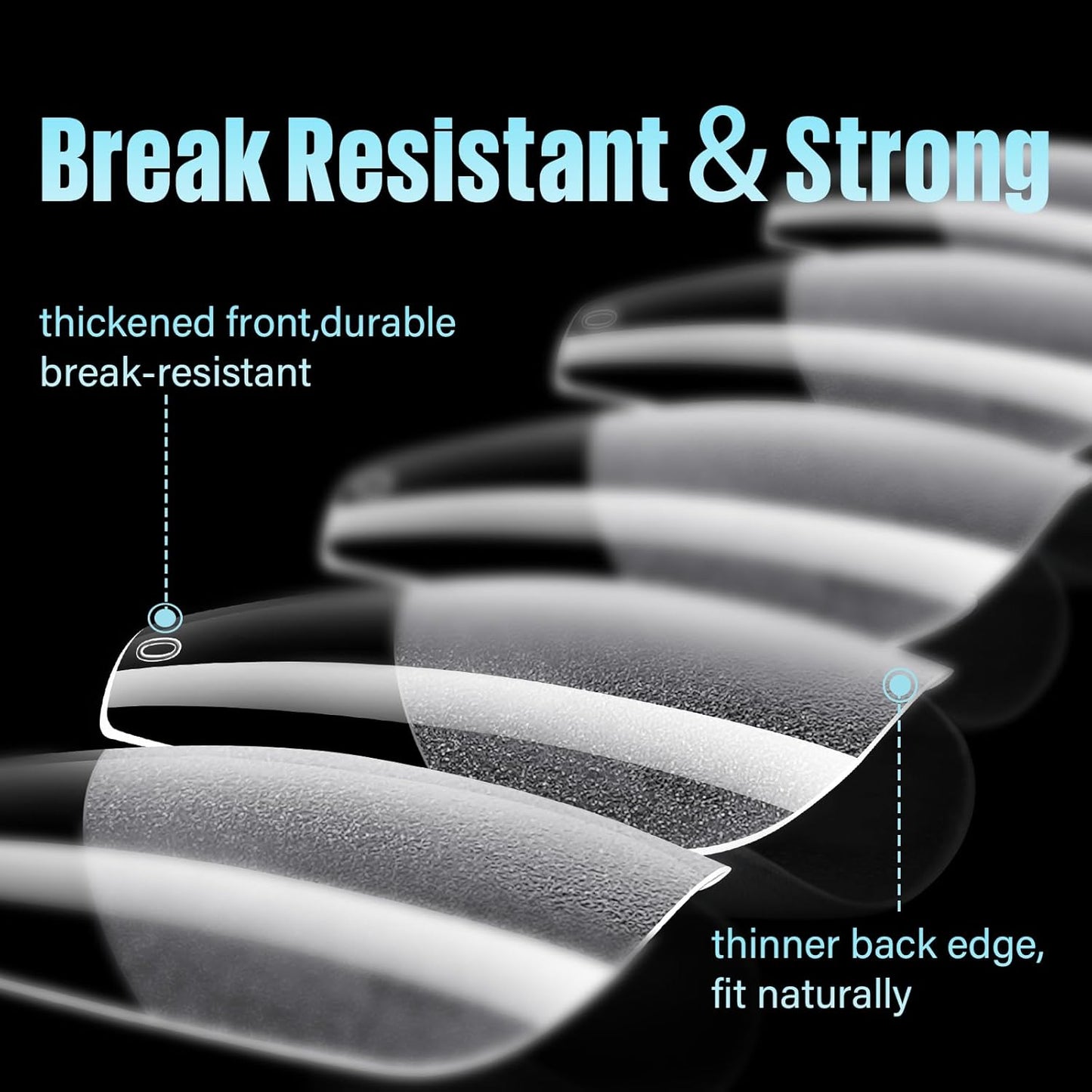 TOMICCA Medium Coffin Nail Tips, 240Pcs Half Matte Soft Acrylic Nail Tips, 12 Sizes Acrylic False Nail Tips, Nail Extension Tips for Beginner and Professional Home Diy