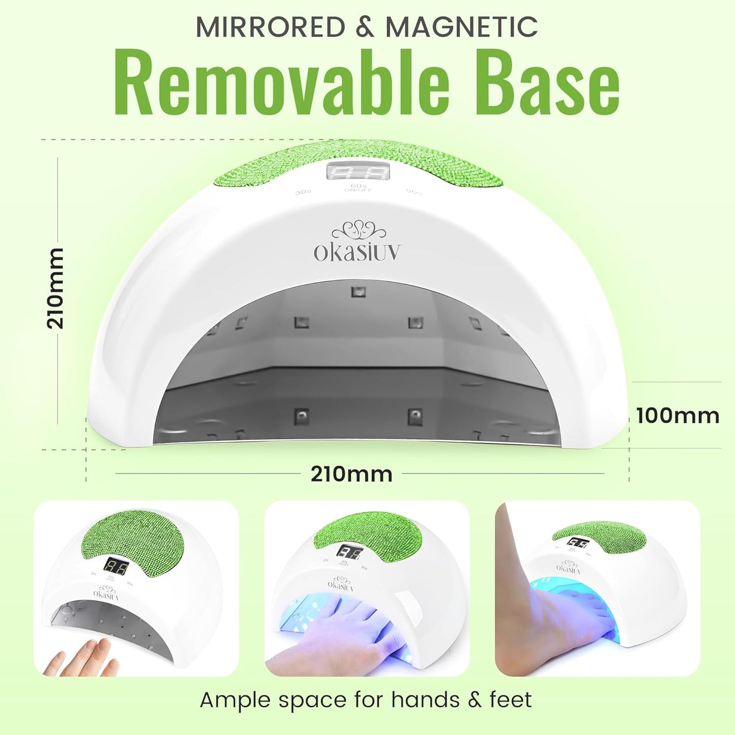 Rechargeable UV LED Nail Lamp with Diamond Design & Touch Control - 3 Timer Settings, Fast Curing for All Gel Polishes, Portable UV Nail Dryer for Professional Salon & Home