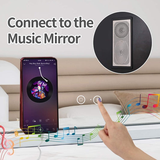 Hansong Vanity Mirror with Lights and Bluetooth Extra Large Hollywood Makeup Mirror with 18 pcs LED Bulbs Lighted Mirror with USB Charging,3 Color Lighting Modes Tabletop or Wall Mount