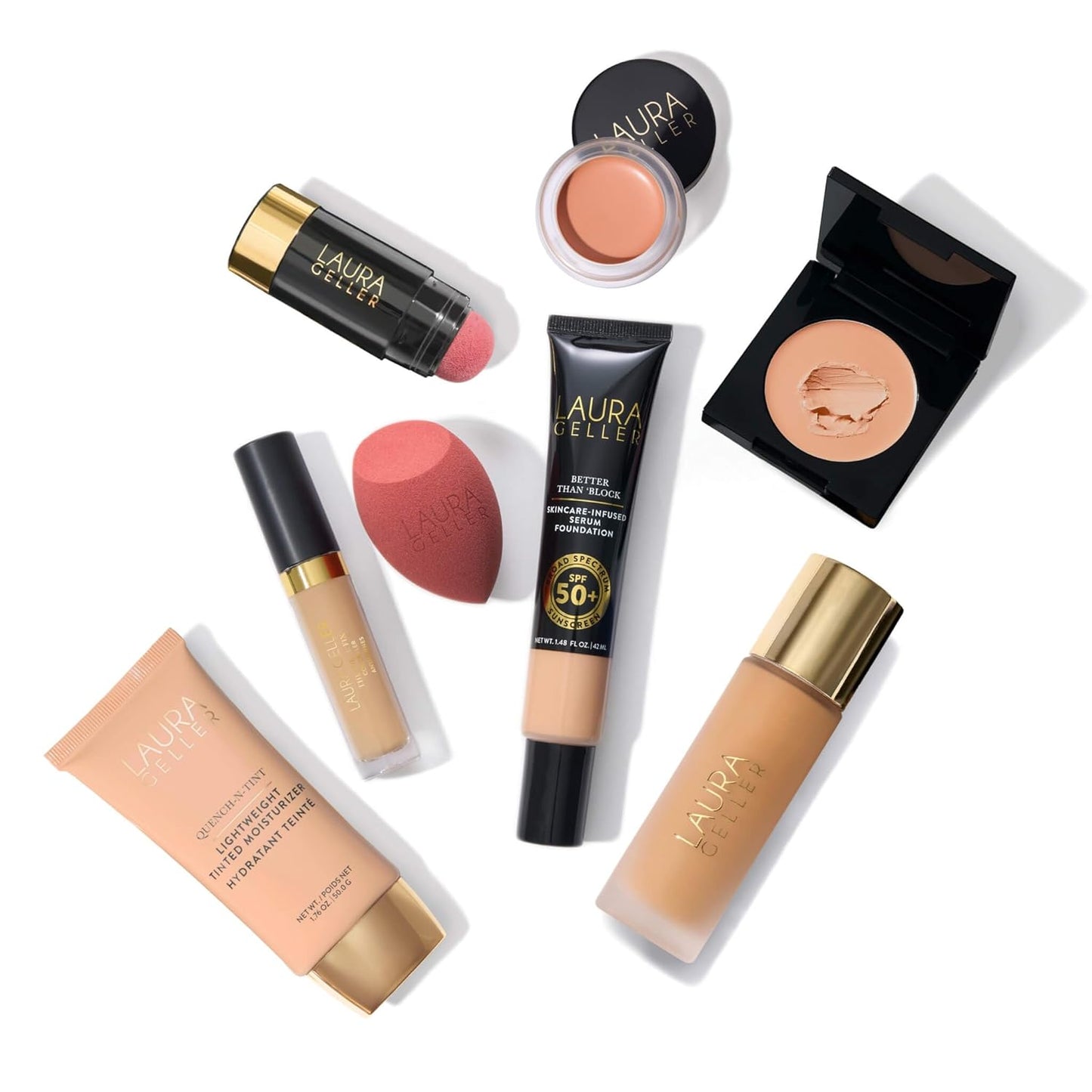 LAURA GELLER NEW YORK Full Face Blending Sponge, Easy Makeup Blender for Foundation & Concealer, Latex-Free for Sensitive Skin