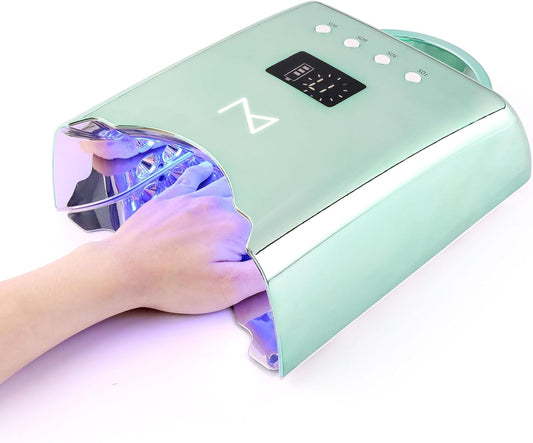 M - NEO Cordless & Rechargeable Nail Curing Lamp 78W with 4 LCD Time Display Timer, Auto Sensor, and Spacious Interior for All Hand Sizes and Nail Lengths (Mermaid)