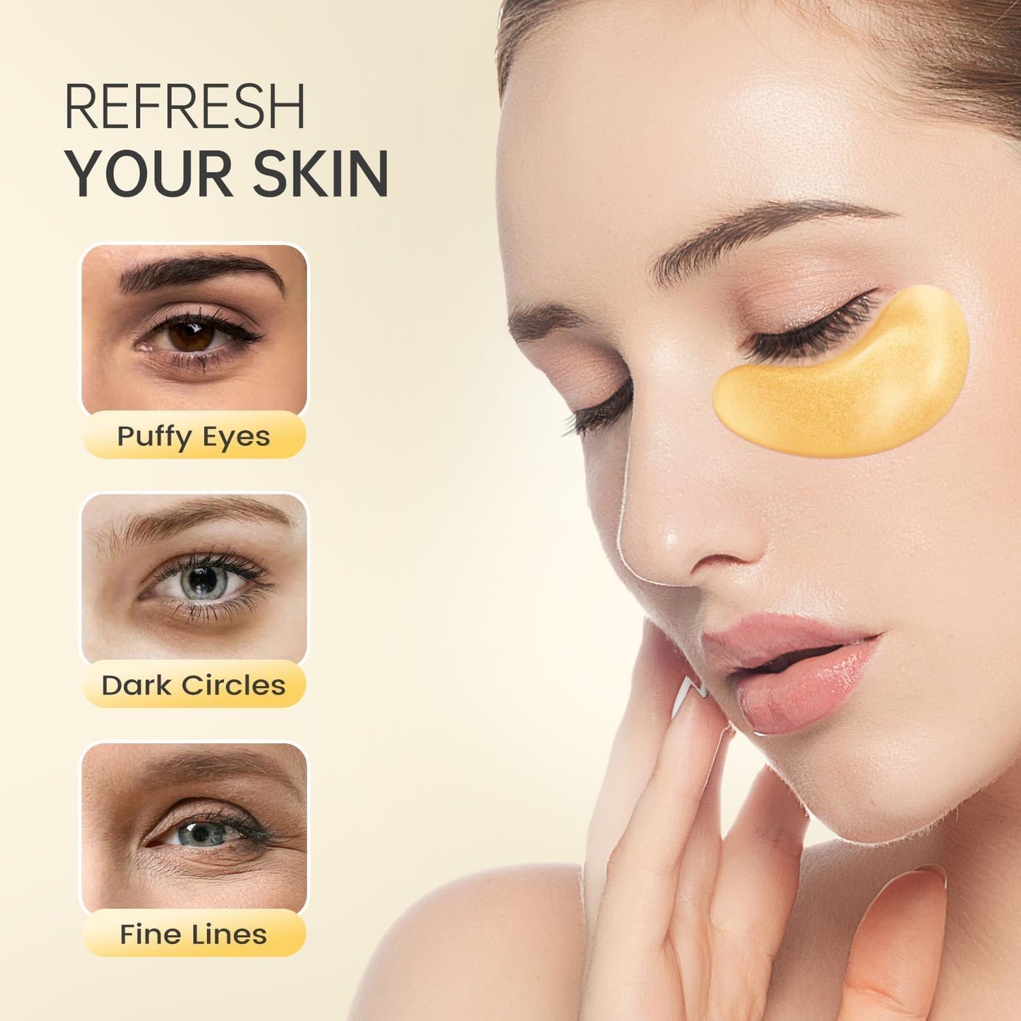 30 Pairs 24K Gold Under Eye Patches Face Masks Dark Circles Puffy Eye Bags Collagen Skincare Spa Trip Eye Mask
