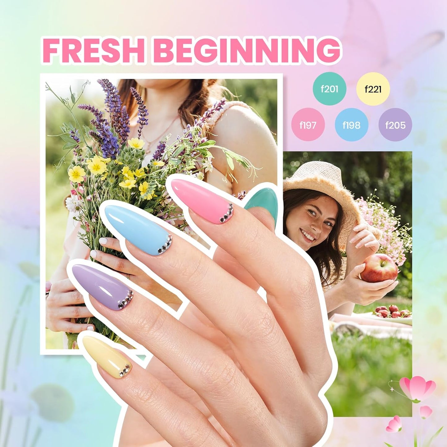 Beetles Gel Nail Polish Kit with U V Light - 32 Colors Nail Kit 55 Pcs Gel Polish Set Four Seasons Glow Pro Base & Matte Glossy Top Coat Nails Stuff Soak Off DIY Art Set Gifts for Women Teen Girls