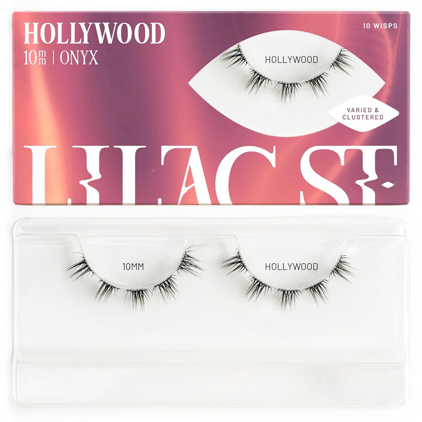 Lilac St - Hollywood Glamorous Faux Eyelash Clusters (10mm) - Wispy & Spiky - DIY Lash Extension Wisps - Lightweight & Lifelike - Lasts 10 Days - Korean Silk - Cruelty Free, Vegan - 10 Lashes