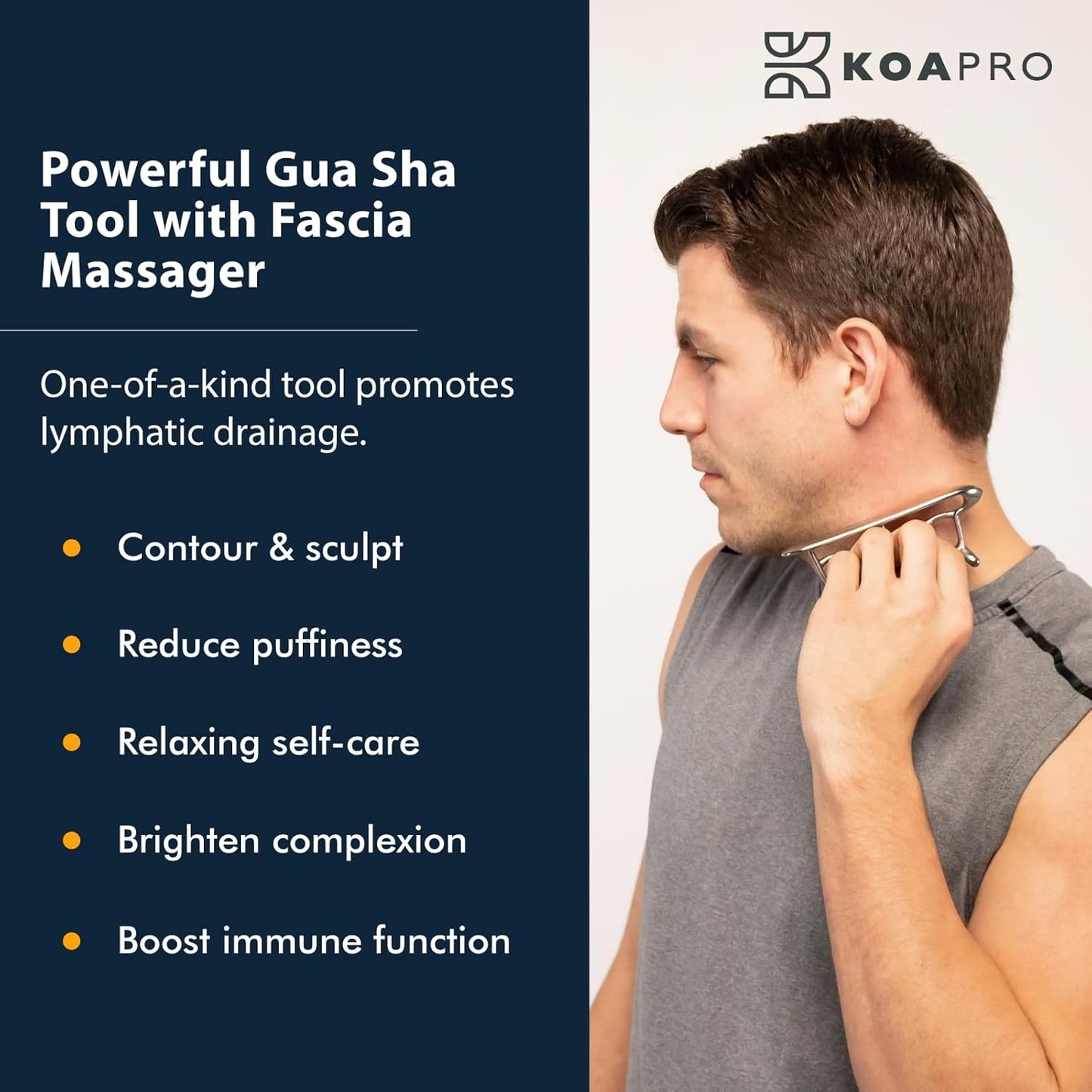 KOAPRO Facial Facia Blaster Tool for Sensitive Fascia Blasting - Face Gua Sha Tool Helps Lymphatic Drainage and Cellulite Reduction, Neck and Face Fascia Roller for Tight Skin, Deep Tissue Massager