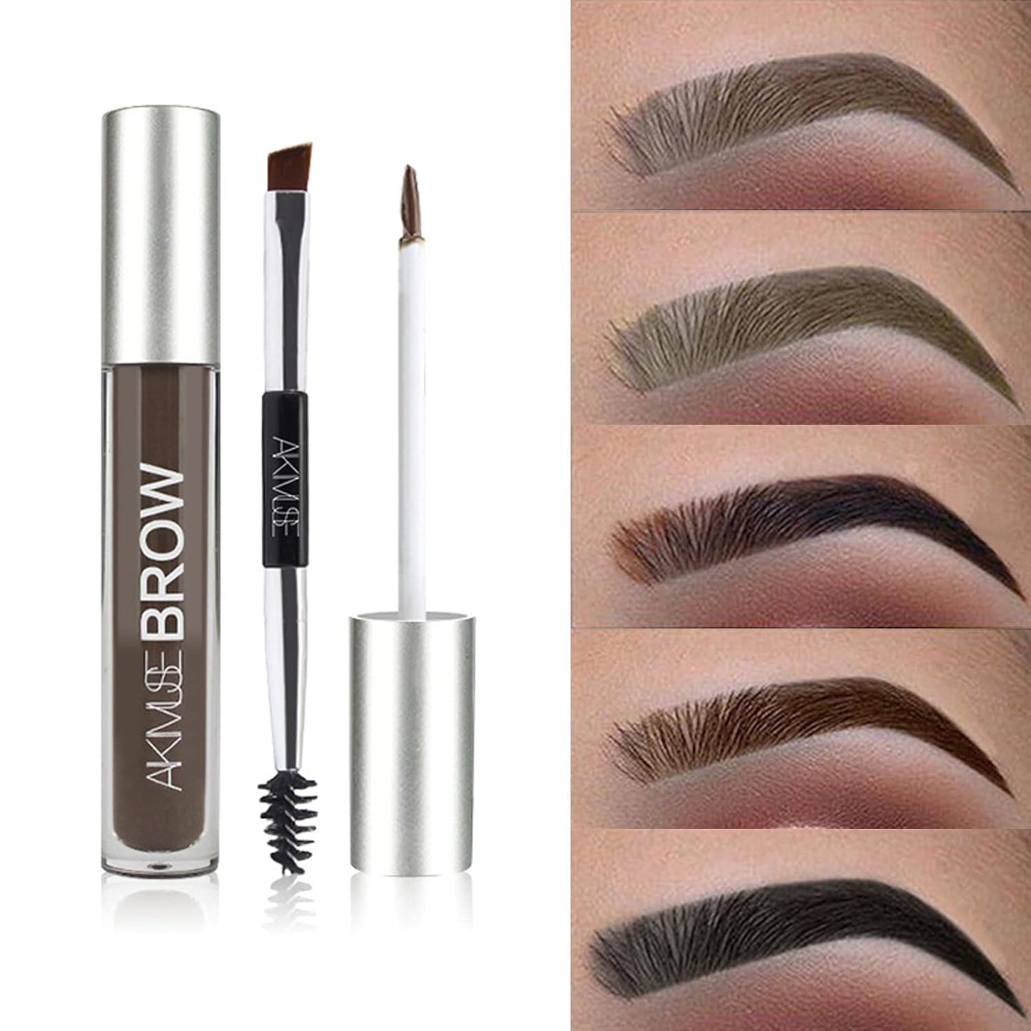 Waterproof Liquid Eyebrow Gels, Smudge-Proof, Sweat Resistant, Full Natural-24Hours Long Lasting Tinted Makeup Color Gel with Brow Pen (BLONDE)