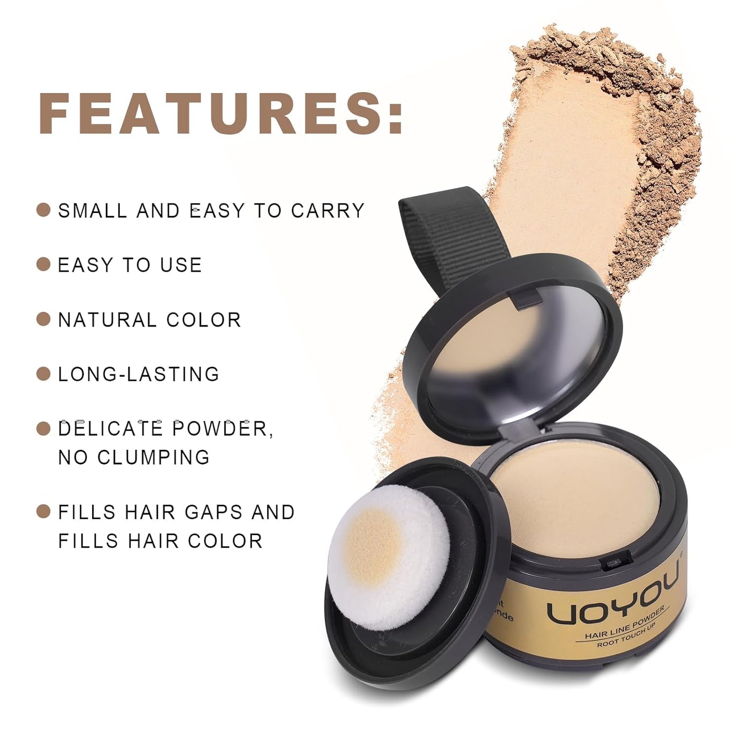 Root Touch Up Powder Instantly Conceals Hair Loss, Gray Root Cover Up Powder, Water & Sweat Resistant Hair Powder for Thinning Hair Men & Women, Includes Brush (Dark Brown, 4g Bottle with Brush)