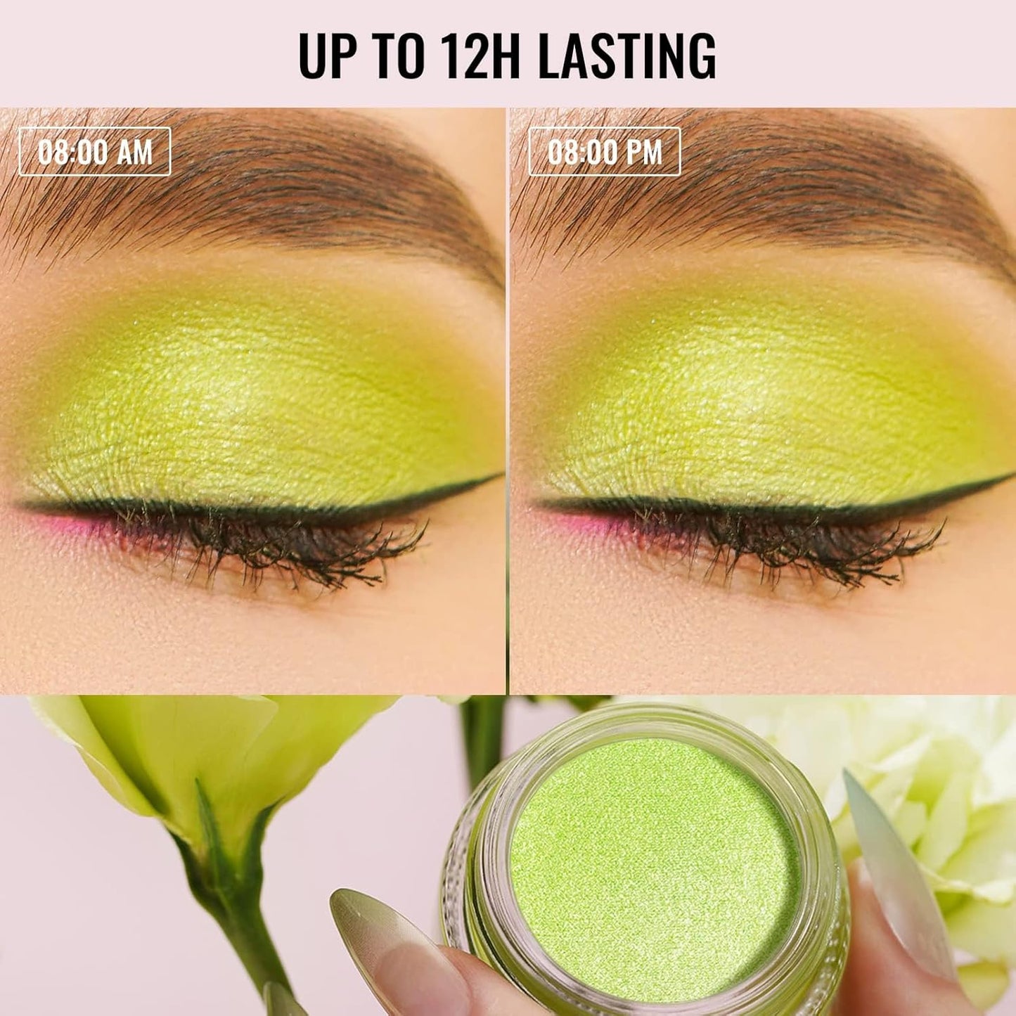 Oulac Cream Eyeshadow also for Highlighter Large Capacity Highly Pigmented Eye Shadow Waterproof &Long Lasting with Moisturizing Formula, Shimmer Glitter Eye Makeup Set 1