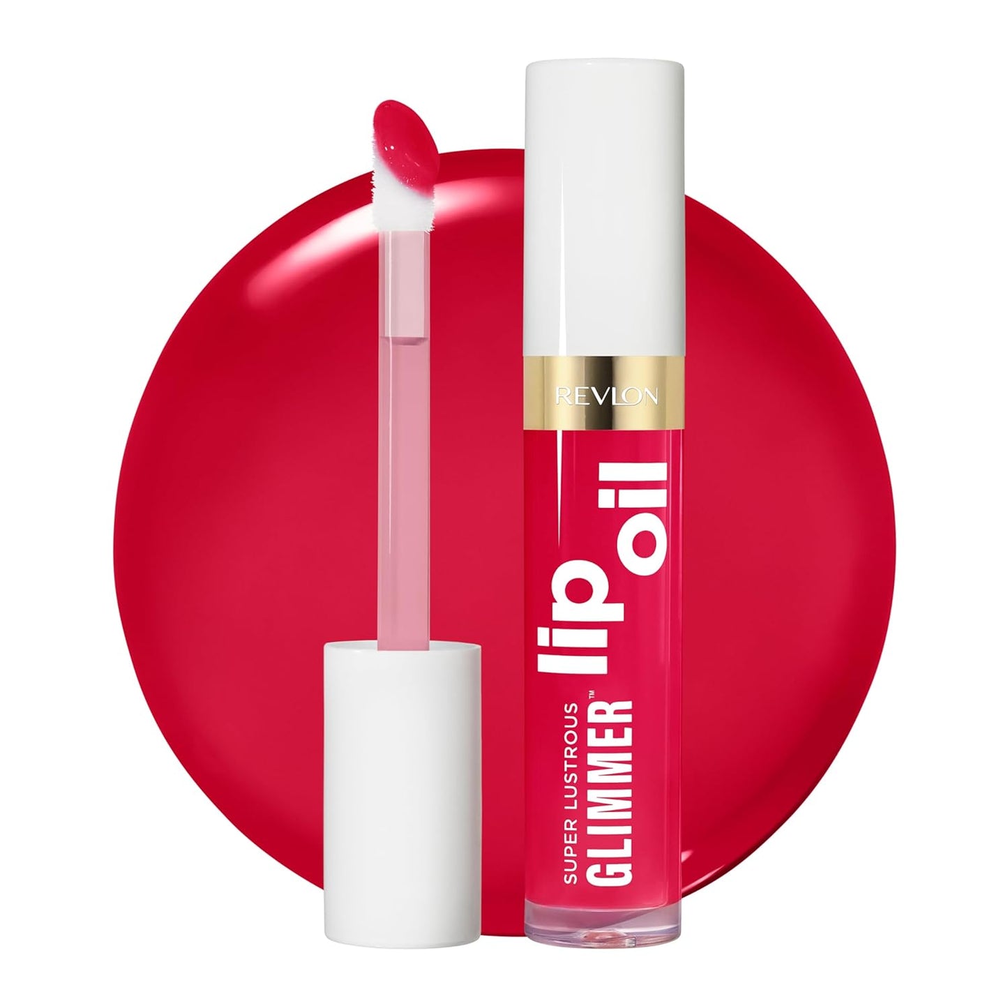 REVLON Super Lustrous Glimmer Lip Oil, Moisturizing & Tinted, Shiny Finish, Made with Plant-Based Squalane, 009 Boiling Point, 0.13 fl oz